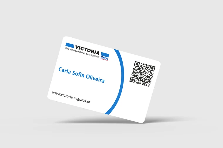 Verso do cartão NFC da Victoria Seguros