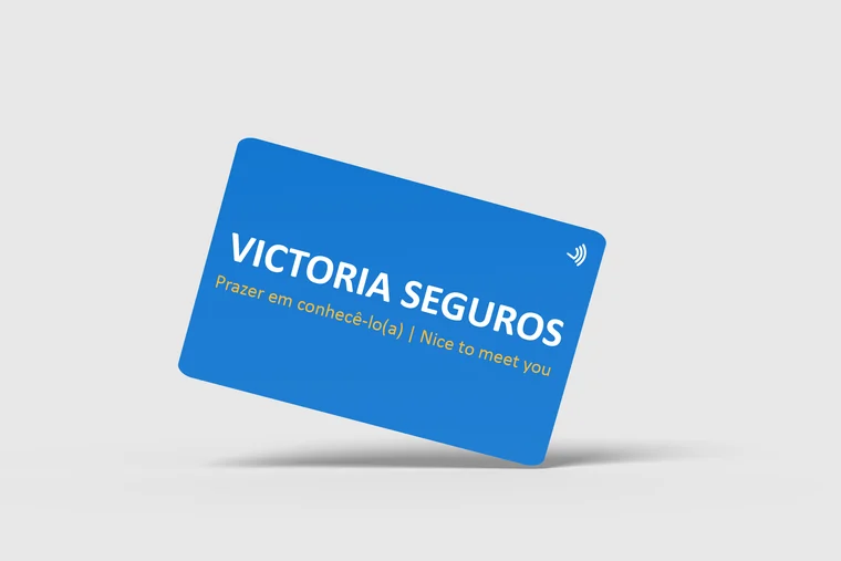 Cartão NFC produzido para a Victoria Seguros