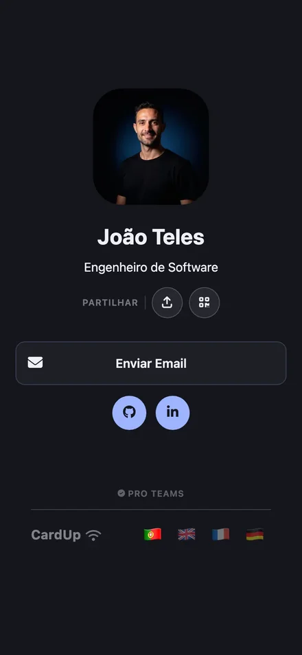 Perfil digital de tema Noite no telemóvel